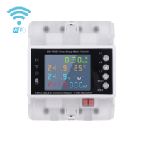 Compteur d'énergie Tuya WiFi 3P+N 100A Précision (0,5% + 2) Affichage LCD Protection contre les surtensions et les surintensités Minuterie kWh Bidirectionnel