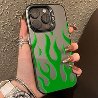 Coques de téléphone antichoc de luxe Blue-Flame en TPU+PC pour 17 16 15 Plus Pro Max 14 13 12 11, avec protection personnalisée et logo photo