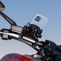 Support de téléphone pour guidon de moto anti-vibration à 360 degrés Accessoire de support mobile absorbant les chocs flexible pour vélo