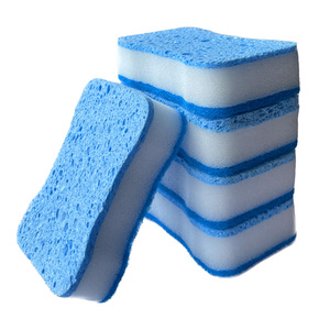 Spugna <span class=keywords><strong>per</strong></span> Pulizia in Polpa di Legno e Cotone, Spugne <span class=keywords><strong>per</strong></span> Pulizia Cucina Non Abrasive, Spugna <span class=keywords><strong>per</strong></span> Lavaggio <span class=keywords><strong>Piatti</strong></span> <span class=keywords><strong>per</strong></span> Casa - Product Image 4