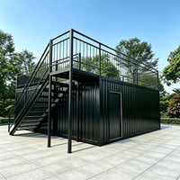 Maison conteneur avec terrasse sur le toit, structure en acier modulaire préfabriquée de 20 pieds pour café commercial, certifiée CE