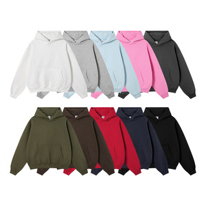 Custom Heavyweight Luxury Hip Hop Cropped Hoodie Men Oversized <b>Drop</b> Shoulder Boxy Fit Blank Solid Color Design Pattern Hoodie - Product Image 5