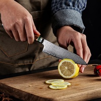 Couteau de cuisine Santoku à manche en résine et bois, couteau à désosser et à découper, ensemble de couteaux de cuisine, couteau de chef Damas VG10, vente chaude