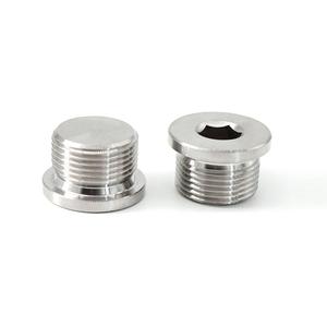 Tapones de tornillo <span class=keywords><strong>DIN</strong></span> <span class=keywords><strong>908</strong></span>, con collar y enchufe hexagonal, rosca cilíndrica de acero inoxidable 304, Perno de cabeza plana - Product Image 2