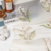 Vente directe usine Nouveau style ancien Hanfu DIY Style national Dentelle légère en tissu filet brodé motif Muguet