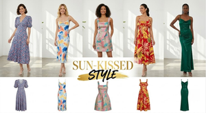 Vestidos de verano con cintura fruncida y diseño cruzado para adultos, colores y estampados surtidos, envío de paquete aleatorio. - Product Image 1