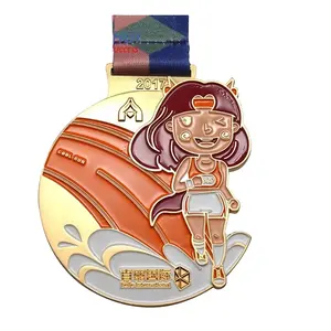 Custom Champion Logo Metal Medal 3D Uv Printed Sport Award Running Commemorative Medal