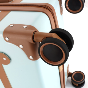 กระเป๋าเดินทางล้อลากแบบถือขึ้นเครื่องน้ำหนักเบา ราคาโรงงาน วัสดุ PC ดีไซน์วินเทจ พร้อมกระเป๋าหนังแข็ง - Product Image 2