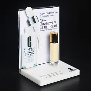 Countertop Skin Care Makeup Holder Acrylic Luxury Brand Counter Lighted cosmetic stand display with Screen