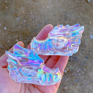 งานแกะสลักมังกรคริสตัลออร่าทำมือขายส่ง หินบำบัดสำหรับตกแต่งบ้าน - Product Image 4