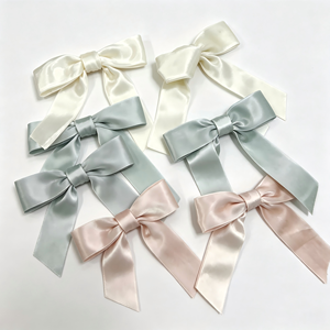 Ruban à nœud géométrique imprimé feuille d'or en polyester/coton bleu clair, plusieurs tailles, pré-noué, certifié OEKO-TEX GRACE RIBBON - Product Image 2