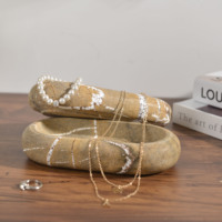 Vente en gros de luxe Boîte de rangement en travertin pour pierre de marbre pour décoration d'intérieur d'hôtel avec couvercle Pot à bijoux