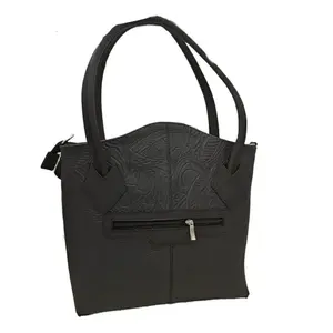 Sac à main Fana Penelope en cuir véritable noir, deux sangles, fermeture à rabat, grande capacité, sac décontracté pour femmes - Product Image 3