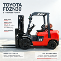 Chariot élévateur d'occasion TOYOTA FDZN30 du Japon à bas prix, machine de levage moyenne FDZN30 en excellent état de fonctionnement d'origine