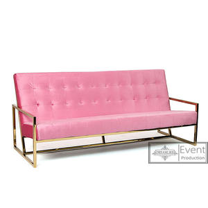 Divano per il tempo libero in velluto di vari colori in stile italiano divano per amante della struttura in acciaio inossidabile per matrimoni di eventi - Product Image 4