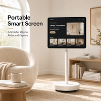 Televisor Inteligente Portátil Todo en Uno con Ruedas, Pantalla Táctil Android con Cámara y Altavoz para el Hogar y la Oficina
