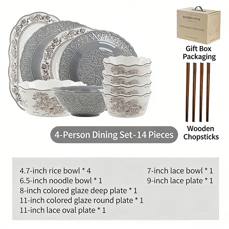 Gris-14 pièces
