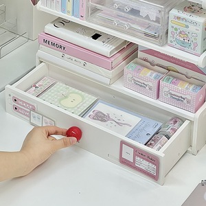 Desktop <b>Storage</b> Rack 3 Layers <b>With</b> <b>Drawer</b> Office Organizer For Desk Student Cosmetic <b>Storage</b> - Product Image 4