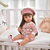 Poupée Enfant en Vinyle Silicone Souple de 55 cm à Prix Abordable avec Fonction de Conversation, Poupées à Habiller DIY