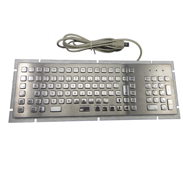 DSP Ce Ip65 Rugged Usb Industrial Keyboard With Touchpad Stainless Steel Metal Keypad for Kiosk
