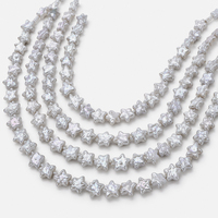 Perles d'eau douce Zhuji 11-12 mm en gros, perles blanches en forme d'étoile à cinq branches, perles baroques naturelles