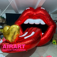 Lèvre miroir gonflable pour décoration de mariage et fournitures : lèvres gonflables en PVC personnalisées pour décorations de la Saint-Valentin