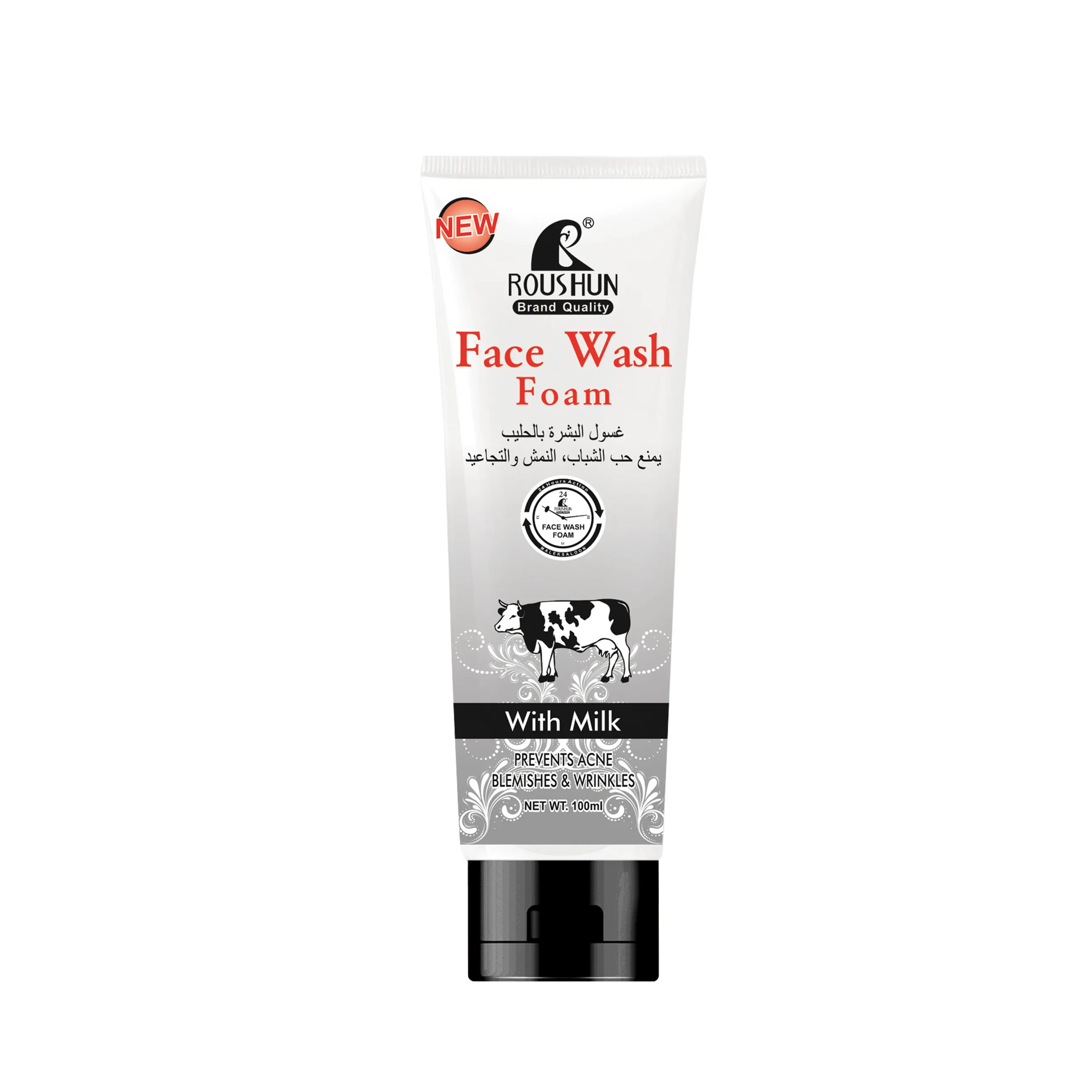 Roushun Face Wash Foam with milk extract Antiseptic Prevents Plmples Natural Acne T