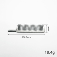 Peigne à poils brillants en aluminium avec manche en bois pour cheval, peigne de toilettage vétérinaire