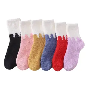 Winter Women Thermal Socks Colors Comfy Coral Fleece Cozy Socks Women Thick Warm Sleeping Custom Fuzzy Socks