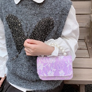 Nuova <span class=keywords><strong>Borsa</strong></span> a <span class=keywords><strong>Tracolla</strong></span> con Perle e Paillettes con Fiori Carini per Bambine, Portamonete Fai-da-te per Uso Quotidiano - Product Image 3