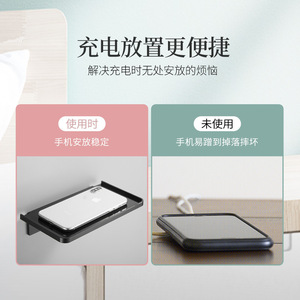 Hannai <b>Wall</b> <b>Mounted</b> Phone Holder Rectangular 10 In Durable Bathroom <b>Shelf</b> For Toilet Bedside Storage - Product Image 3