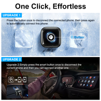 Adaptateur sans fil CarPlay pour voiture, mini dongle USB portable 2 en 1, nouveau bouton intelligent, Android Auto sans fil pour les voitures Apple iOS iPhone