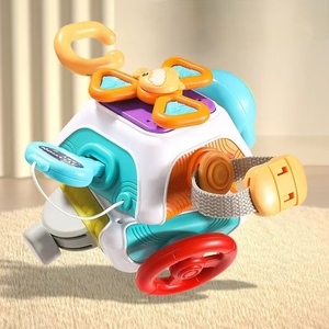 Jouet sensoriel rotatif à six faces en plastique, cube musical éducatif pour bébé, jouet d'attraction de balles - Product Image 2