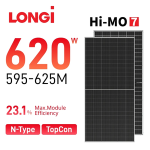 Panel Solar Longi Solar Energy Hi-MO7 LR8-66HGD 595-625M 610W 615W Tipo N Topcon de Silicio Monocristalino Dual de 600W 595W en Stock - Product Image 1