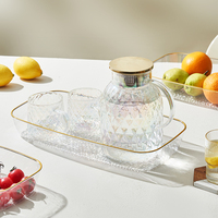 Ensemble de pots de rangement modernes de luxe en plastique PET transparent avec incrustations dorées, écologiques et créatifs, pour la cuisine, les fruits, les desserts, les bonbons et le thé
