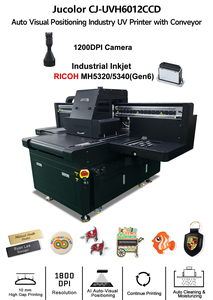 Impresora de inyección de tinta UV RICOH GEN6 automática Jucolor con línea de montaje de cabezal CCD industria transportadora UV nueva condición - Product Image 2