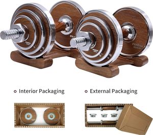 <span class=keywords><strong>PROIRON</strong></span> Ideal para entrenamiento de fuerza, gimnasio en casa Fitness <span class=keywords><strong>20KG</strong></span> Juego de <span class=keywords><strong>mancuernas</strong></span> <span class=keywords><strong>ajustables</strong></span> de acero nogal - Product Image 3