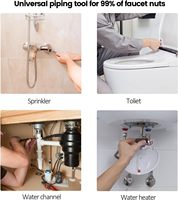 Clé multifonctionnelle pour lavabo en acier au carbone, clé de robinet, clé à tuyaux de plomberie, kit de réparation pour lavabo de salle de bain et cuisine, outils de quincaillerie
