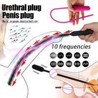 Masturbateur électrique anti-urine avec 10 fréquences de vibration, vibrateur urétral étendu, stimulation de la prostate, jouet sexuel pour homme