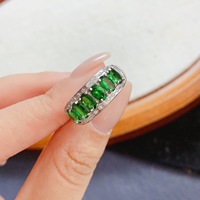 Factory Wholesale Customizable 925 Sterling Silver Women's Wedding Ring Classic Style with Natural Diopside Gold Low MOQ