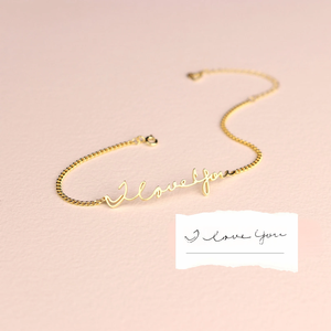 Pulsera Personalizada con Escritura a Mano, Pulsera con Firma, Regalo de Cumpleaños, Dije de Diseñador, Joyería de Acero Inoxidable - Product Image 3