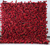 Künstliche Seidenrosen-Blumenwand Hintergrund 2,4m X 2,4m Weiß für Hochzeit Valentinstag & Party-Dekoration