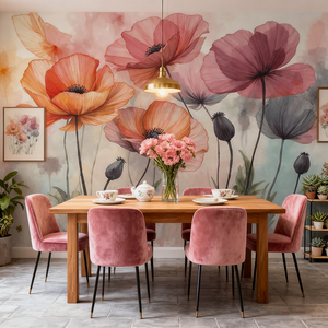<span class=keywords><strong>Carta</strong></span> <span class=keywords><strong>da</strong></span> <span class=keywords><strong>Parati</strong></span> Moderna in Seta con Motivo Floreale di Papaveri Rosso, Arancione e Giallo per Camera <span class=keywords><strong>da</strong></span> Letto, <span class=keywords><strong>Salone</strong></span> di Bellezza, Soggiorno, Decorazione Domestica - Dimensioni Personalizzabili - Product Image 1