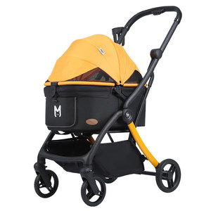 Pet Stroller Trolley with Breathable Mesh Canopy 4 <b>Wheels</b> Carrier Cart for <b>Small</b> Cats Dogs Rabbits Travel - Product Image 1