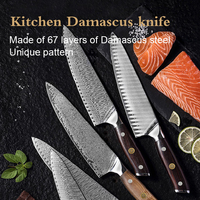 Couteau de Chef Artisanal en Acier Damas 67 Couches, Outil de Cuisine à Haute Teneur en Carbone, Logo Personnalisé, Manche Traditionnel en Bois Pakka – Caractéristiques