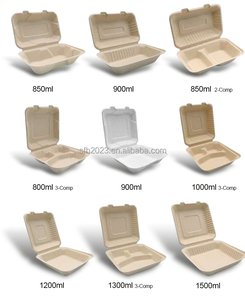 Boîte à hamburger jetable en bagasse 6 pouces, nouveau style, excellente qualité, pour restaurant, hôtel, fête, entièrement certifiée - Product Image 4