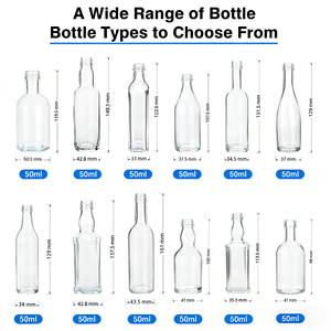 Botellas Pequeñas de Vidrio Personalizadas de 30ml, 40ml, 50ml, 100ml, 150ml, 200ml para Licor, Vodka, Whisky, Tequila, Ginebra y Vino con Tapa Ropp - Product Image 4