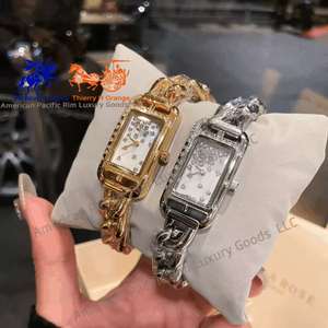 Relojes de Lujo para Mujer Marca H con Diamantes, Diseño Cuadrado Personalizado, Movimiento de Cuarzo Ronda, Caja de Acero Inoxidable 316L, Puntero Moderno - Product Image 1