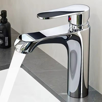 Robinet de salle de bain moderne en acier inoxydable, accessoires sanitaires, robinet de lavabo à poignée unique, robinet mélangeur de Dubaï