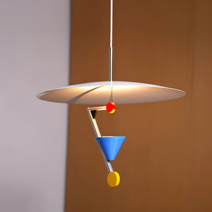 Vintage UFO Chandelier Memphis Retro Colorful Round <b>LED</b> Pendant <b>Light</b> For Home Study <b>Bar</b> - Product Image 2